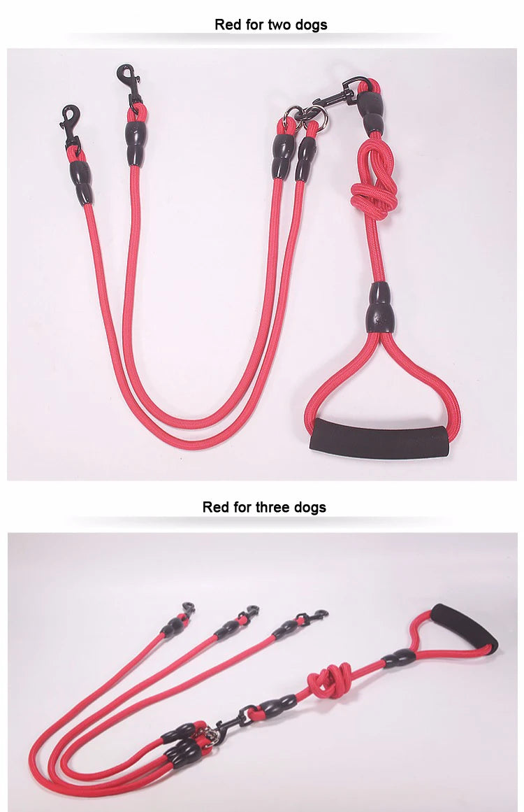 Nylon Dog walking Leash for 2/3/4 Dogs