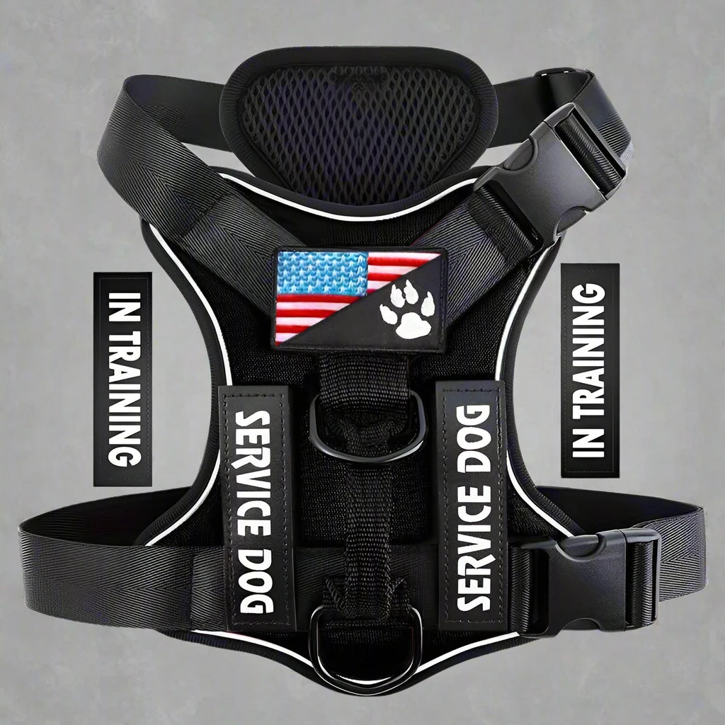 Service Dog Reflective Vest Harness with 5 PCS Patches