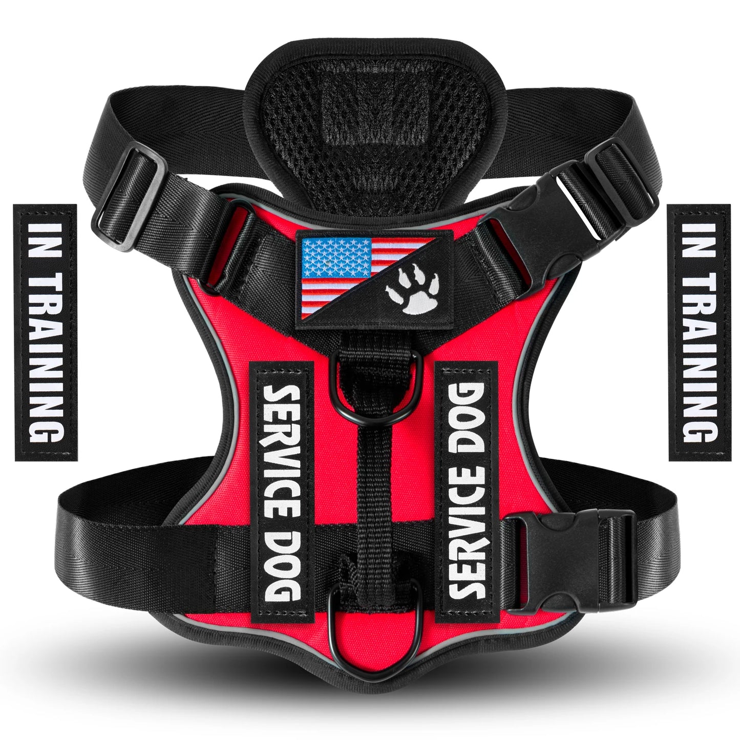 Service Dog Reflective Vest Harness with 5 PCS Patches