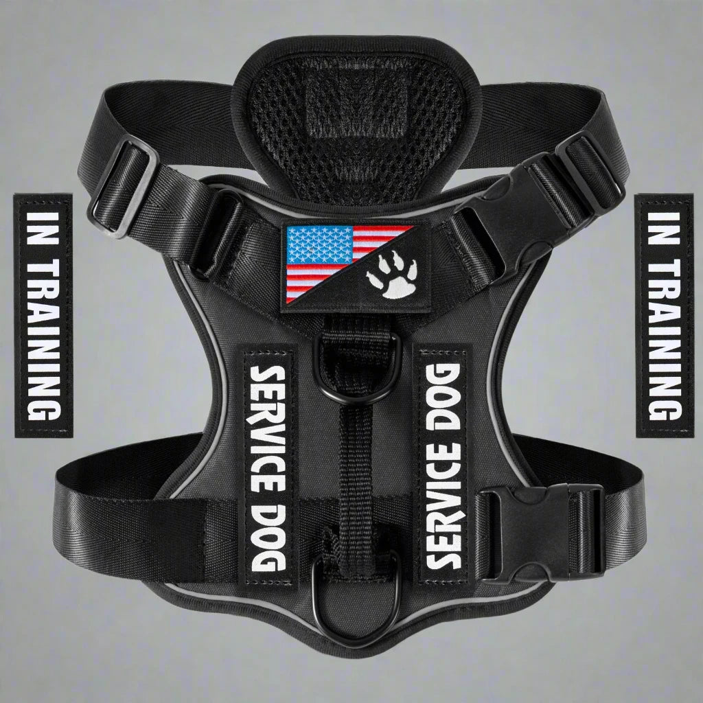 Service Dog Reflective Vest Harness with 5 PCS Patches