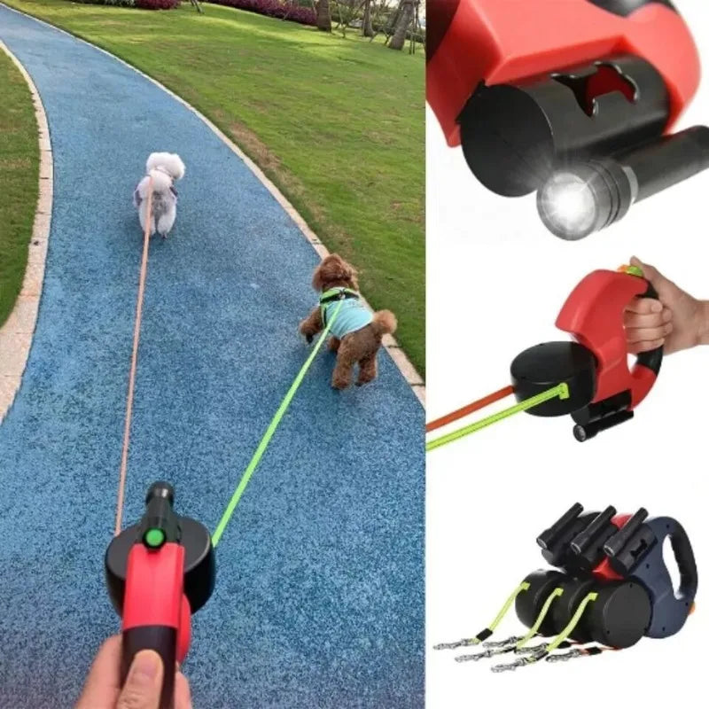 Double-ended Automatic Retractable Dog Leash 360°