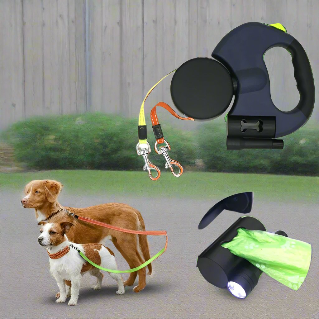 Double-ended Automatic Retractable Dog Leash 360°